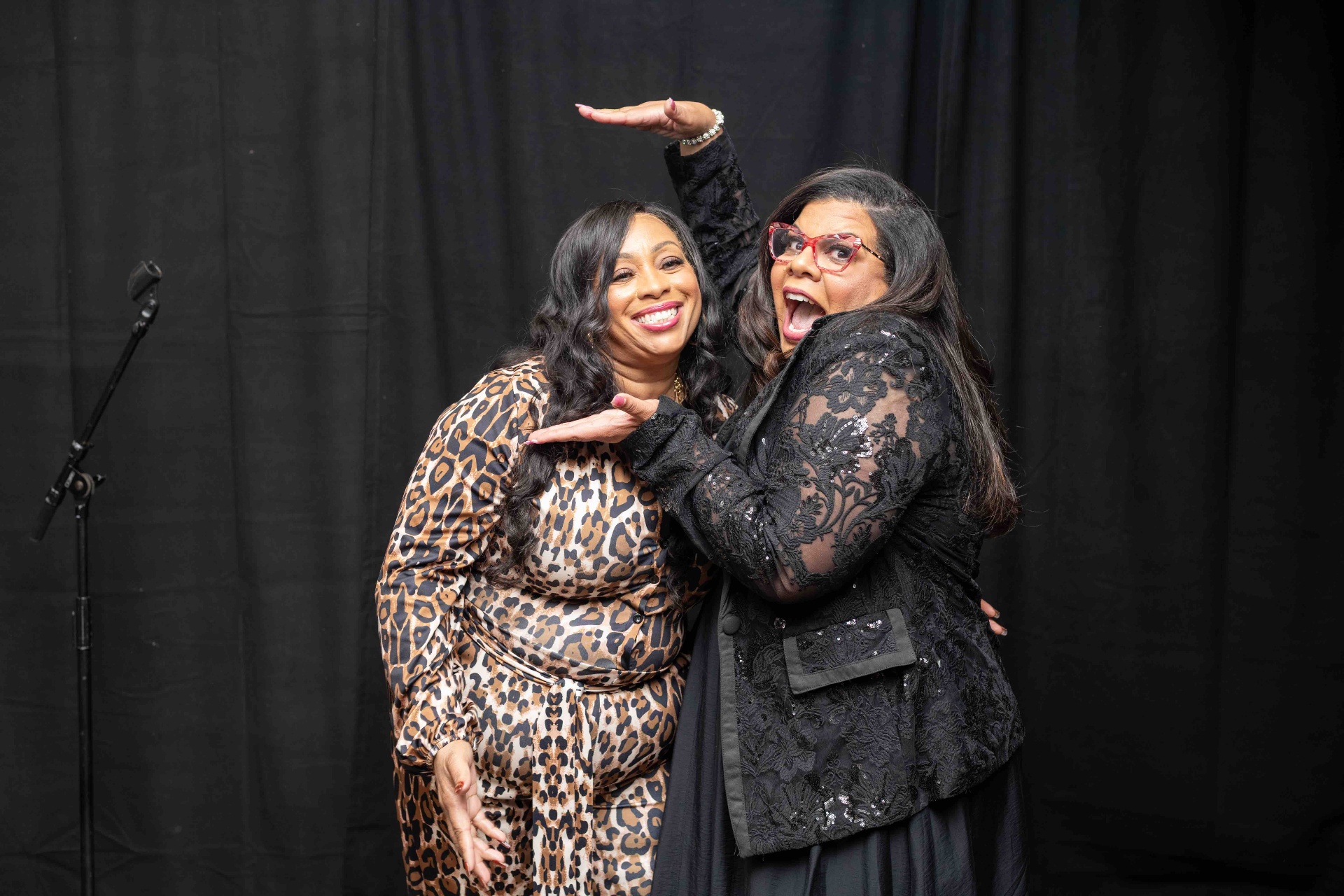 Candid backstage moment